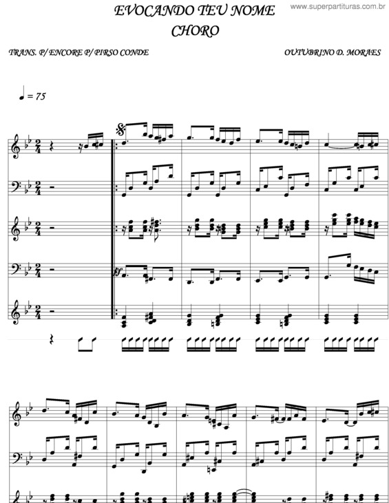 Partitura da música Evocando Teu Nome v.3