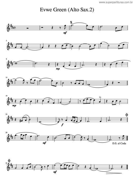 Partitura da música Evwe Green
