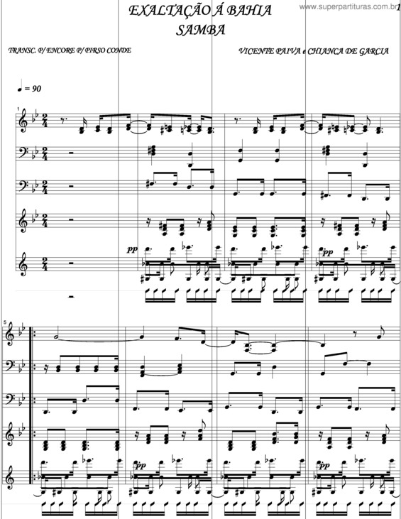 Partitura da música Exaltação A Bahia v.4