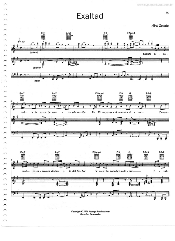 Partitura da música Exaltad