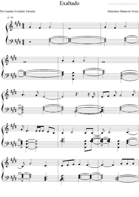 Partitura da música Exaltado v.2