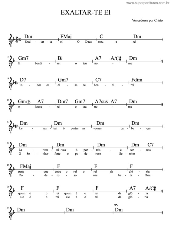 Partitura da música Exaltar–Te Ei v.3