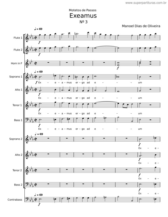 Partitura da música Exeamus Ergo In E-Flat Major