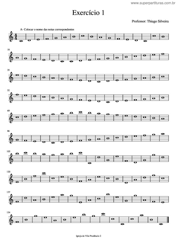 Partitura da música Exerc Cio 1
