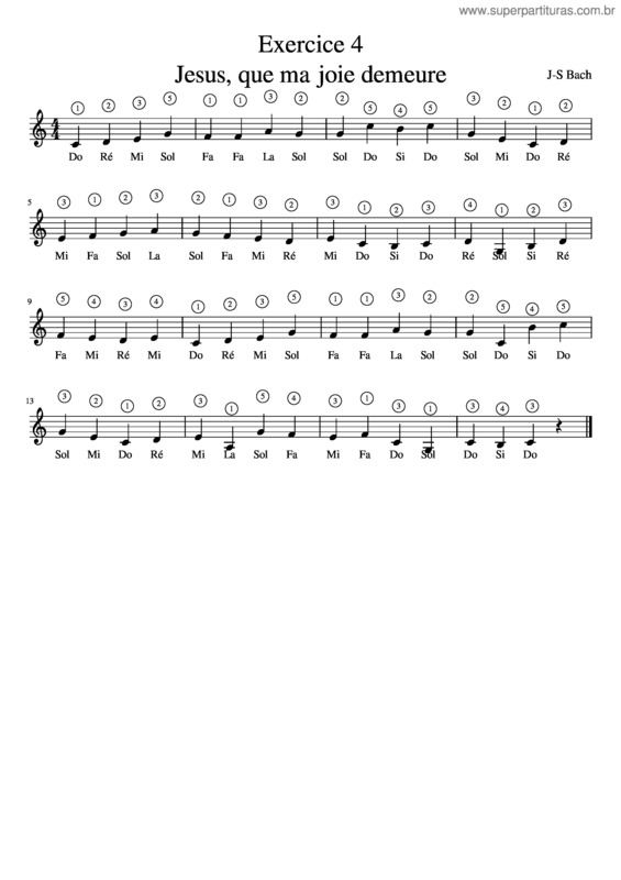 Partitura da música Exercice 4 Jesus, Que Ma Joie Demeure