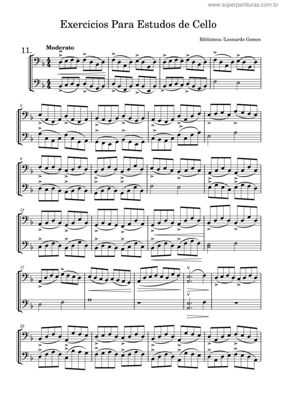 Partitura da música Exercicio 11 Professor E Aluno  Leonardo Gomes v.6