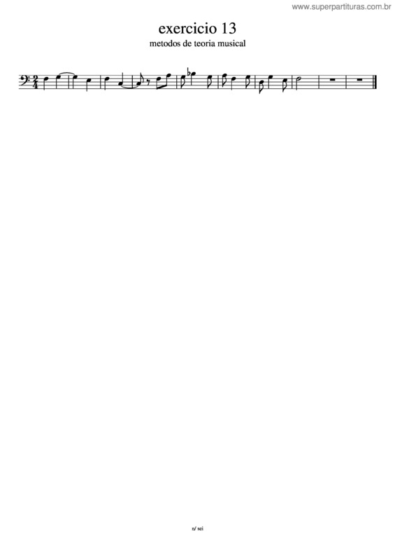 Partitura da música Exercicio 13 – Mts
