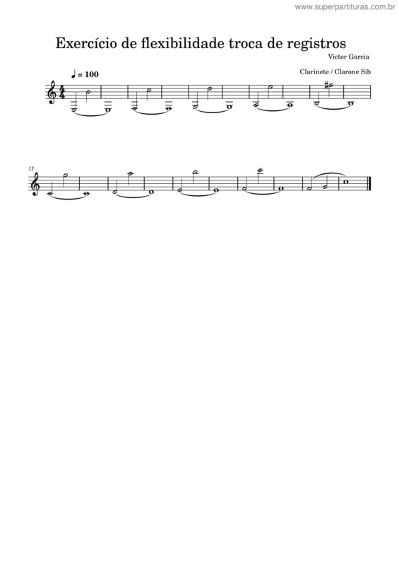 Partitura da música Exercício De Flexibilidade E Qualidade Na Troca De Registros