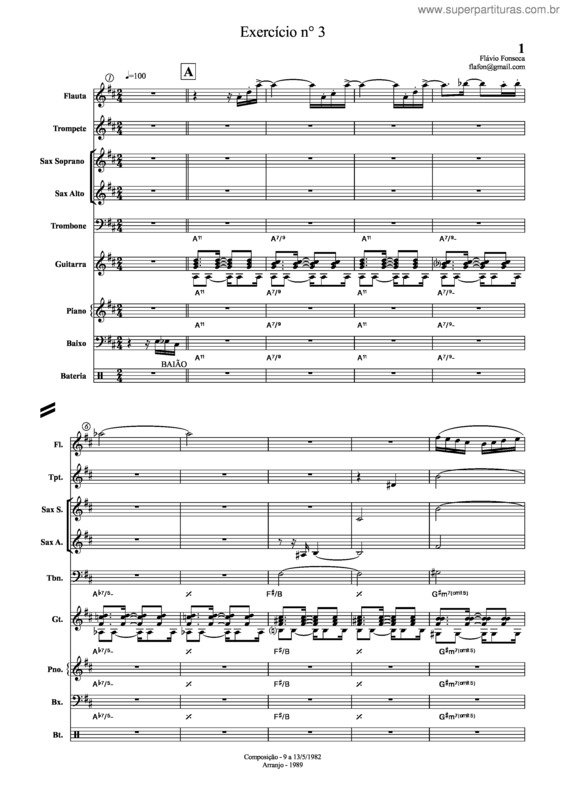 Partitura da música Exercício nº 3