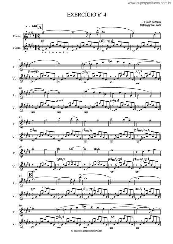 Partitura da música Exercício nº 4