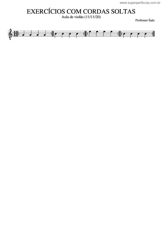 Partitura da música Exercícios Com Cordas Soltas