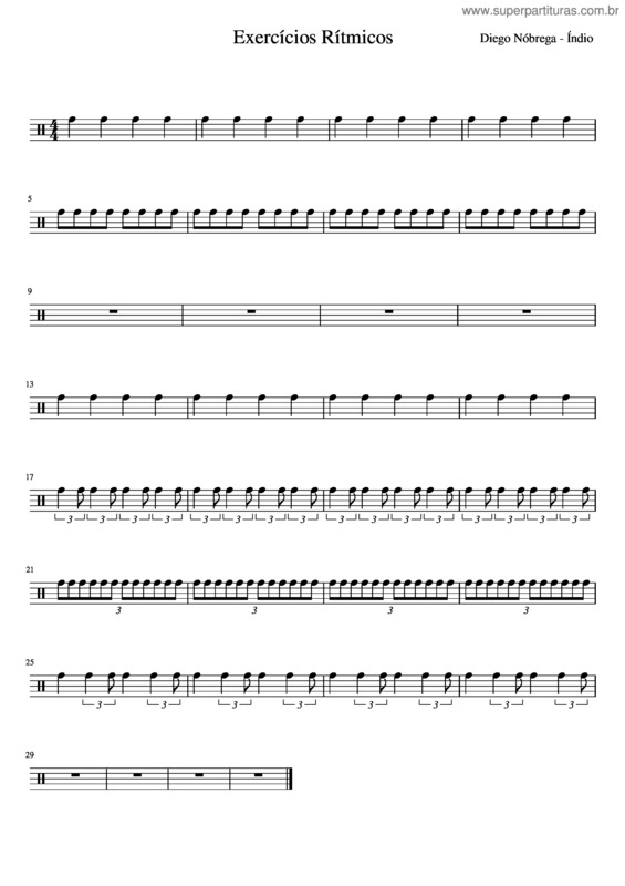 Partitura da música Exercícios_Rítmicos