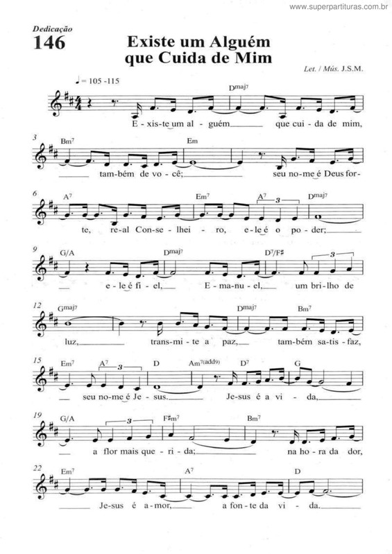 Partitura da música Existe Um Alguém Que Cuida De Mim