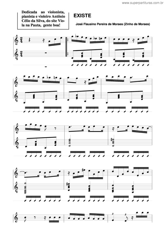 Partitura da música Existe