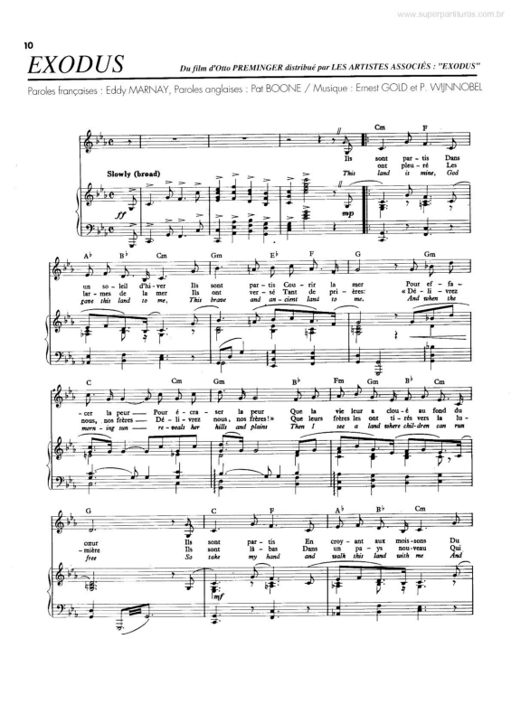 Super Partituras - Exodus (Bob Marley), sem cifra