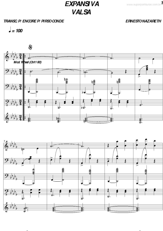 Partitura da música Expansiva