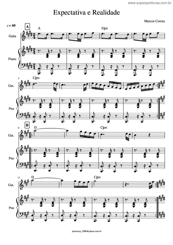Partitura da música Expectativa E Realidade