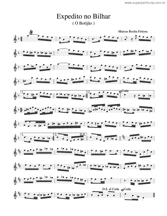 Partitura da música Expedito No Bilhar