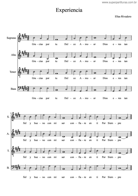 Partitura da música Experiencia