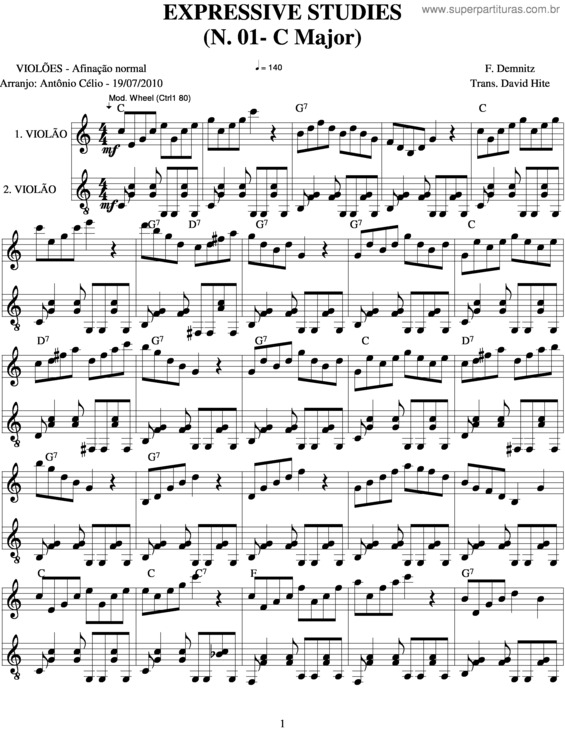 Partitura da música Expressive Studies v.3