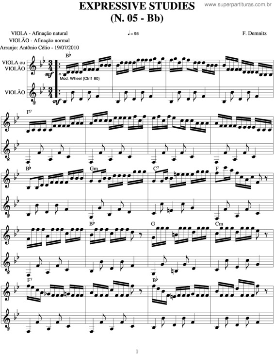 Partitura da música Expressive Studies v.6