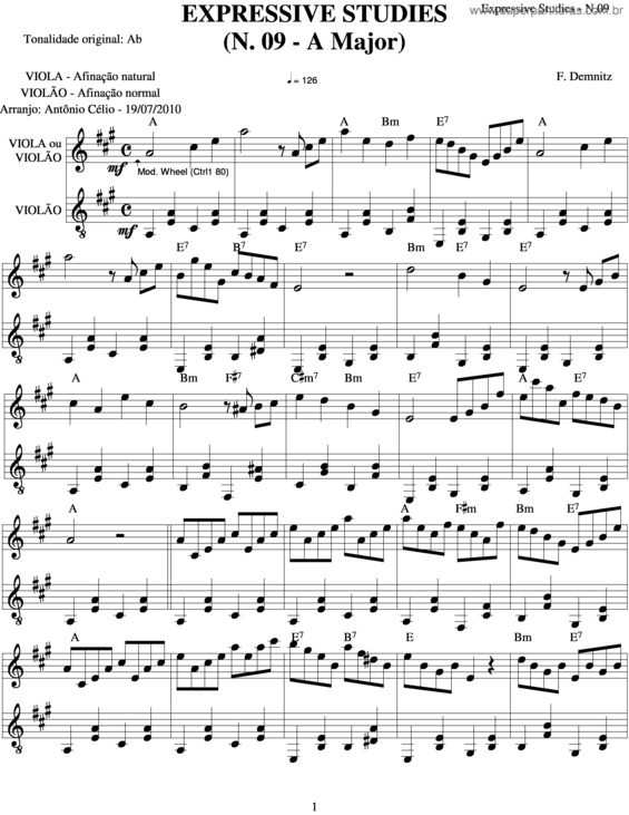 Partitura da música Expressive Studies v.9