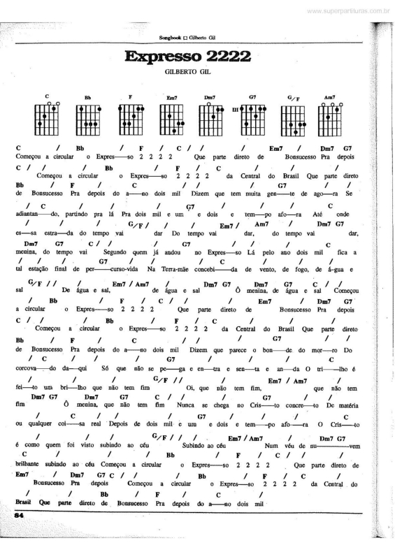 Partitura da música Expresso 2222 v.2