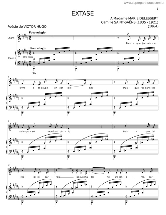 Partitura da música Extase – Victor Hugo
