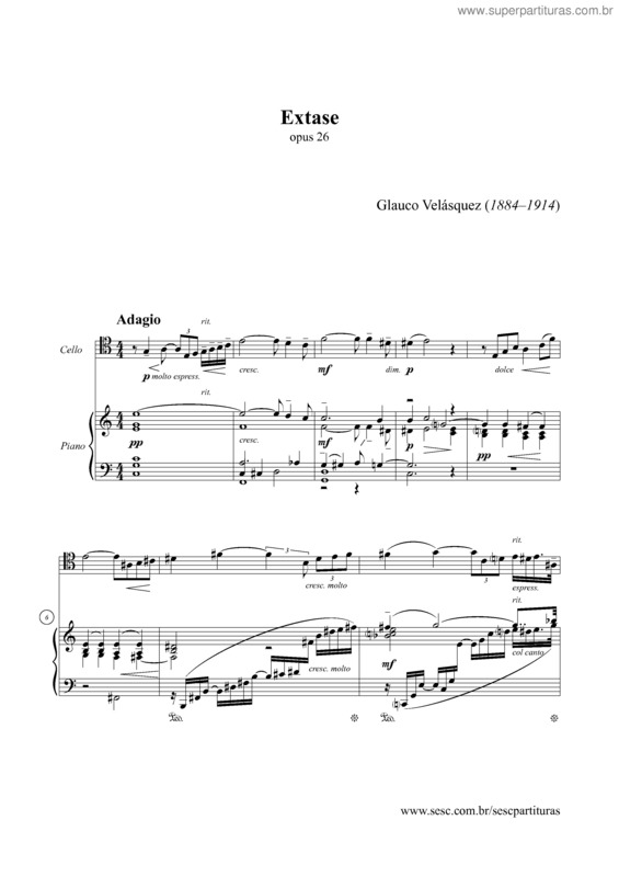 Partitura da música Êxtase v.2