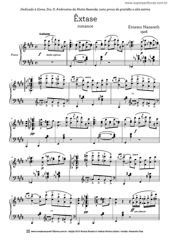 Partitura da música Êxtase v.3