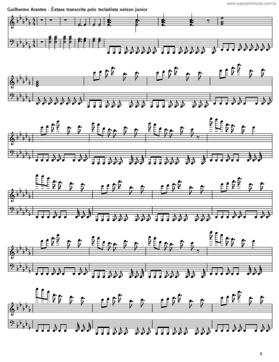 Partitura da música Extase v.6