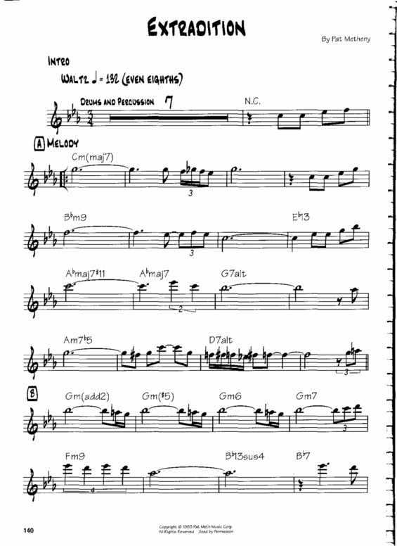 Partitura da música Extradition