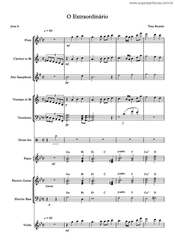 Partitura da música Extraordinário v.2