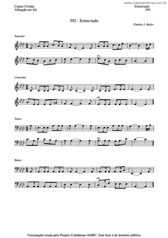 Partitura da música Extraviado v.2