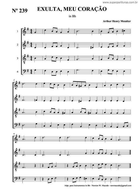 Partitura da música Exulta, Meu Coração v.2