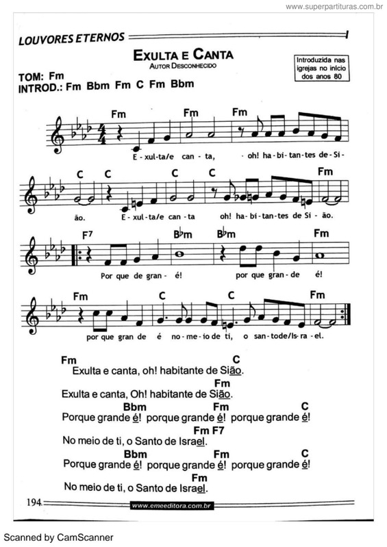 Partitura da música Exulta E Canta