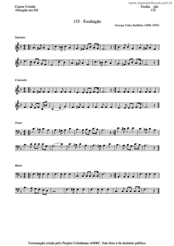 Partitura da música Exultação v.4