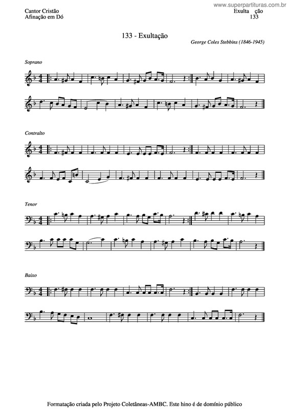 Partitura da música Exultação v.4