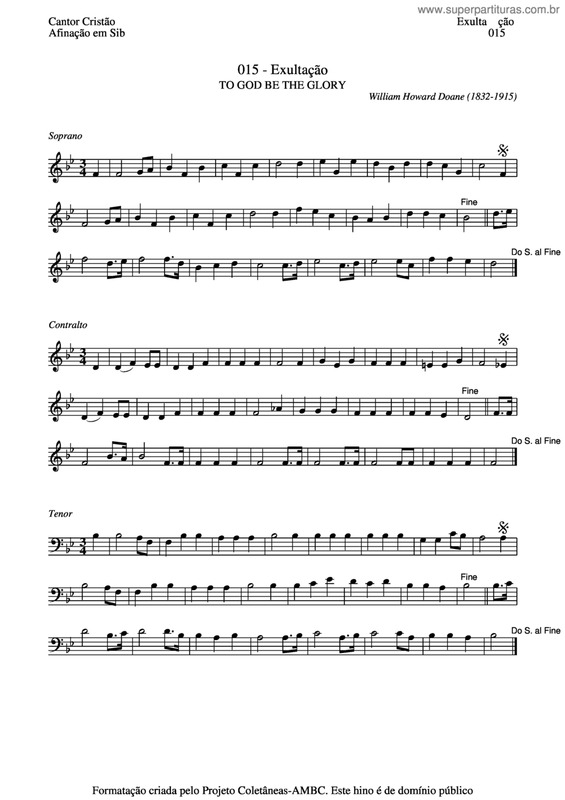 Partitura da música Exultação v.5