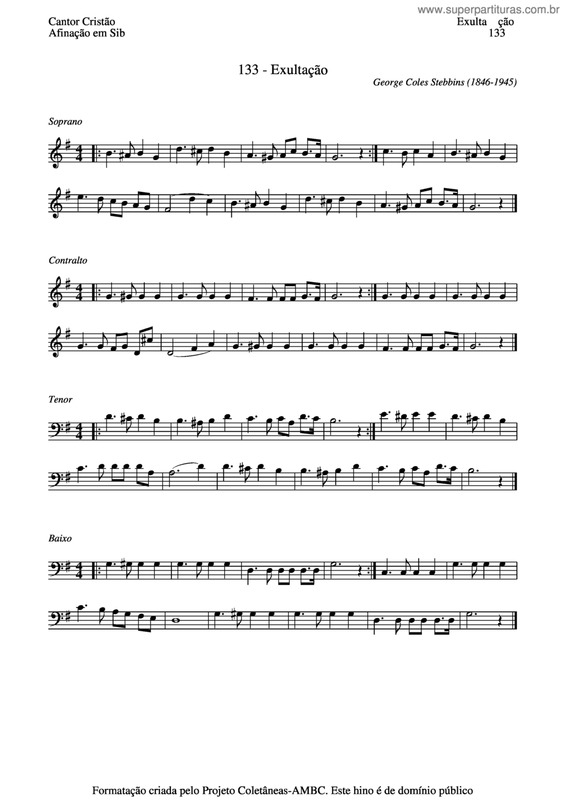 Partitura da música Exultação v.6