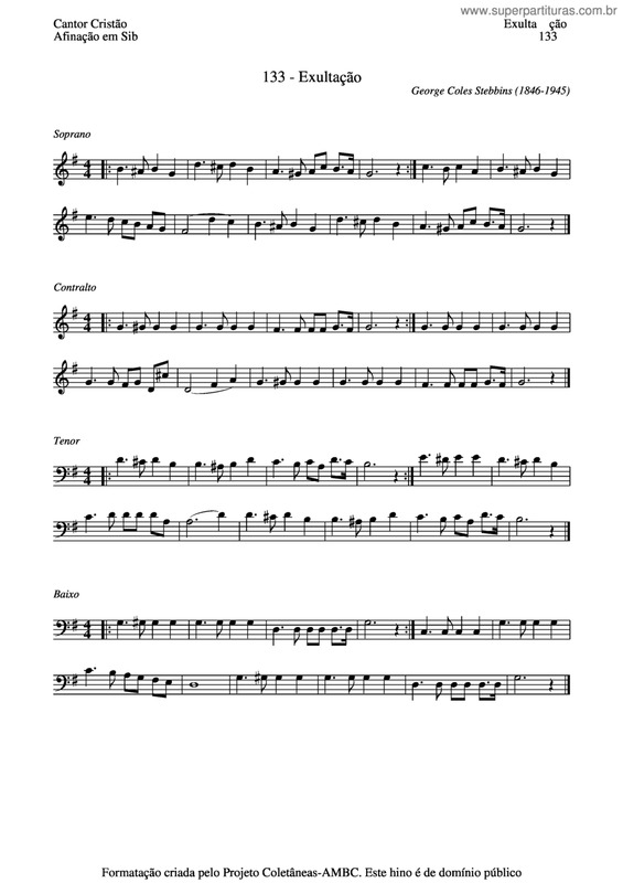 Partitura da música Exultação v.6