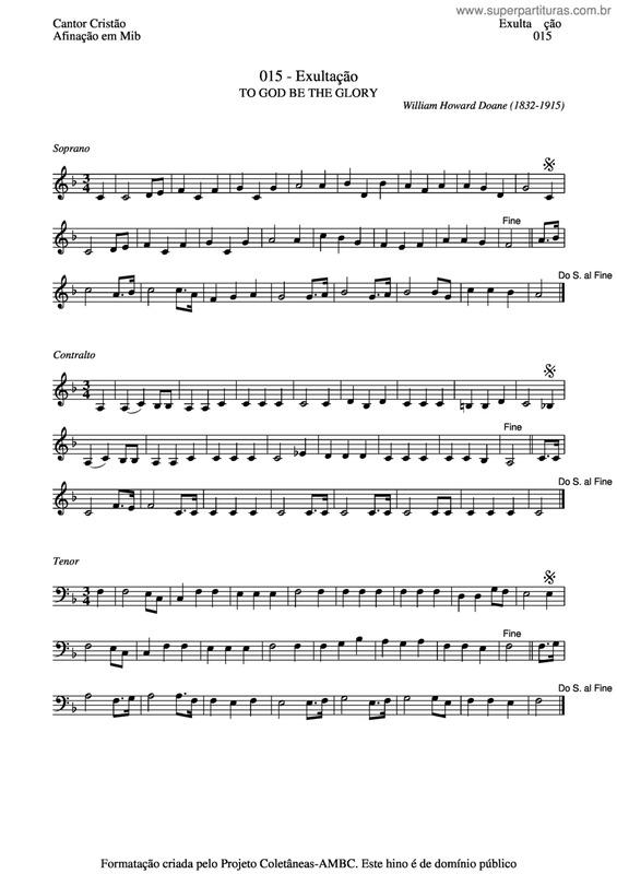 Partitura da música Exultação v.7