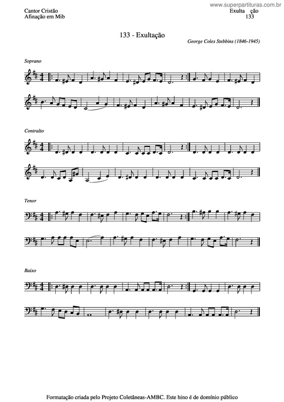 Partitura da música Exultação v.8