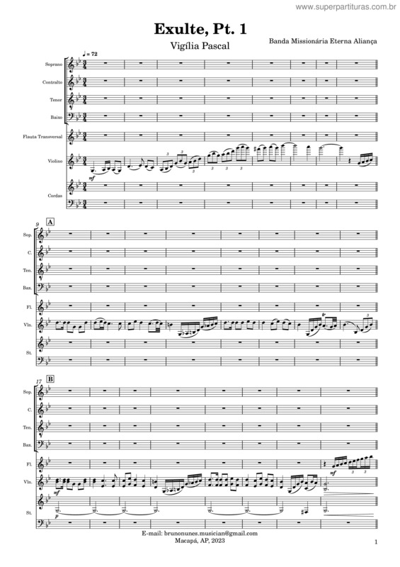 Partitura da música Exulte, Pt. 1