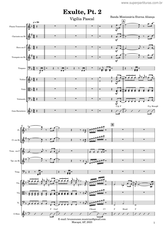 Partitura da música Exulte, Pt. 2