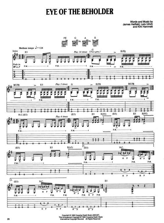 Partitura da música Eye Of The Beholder