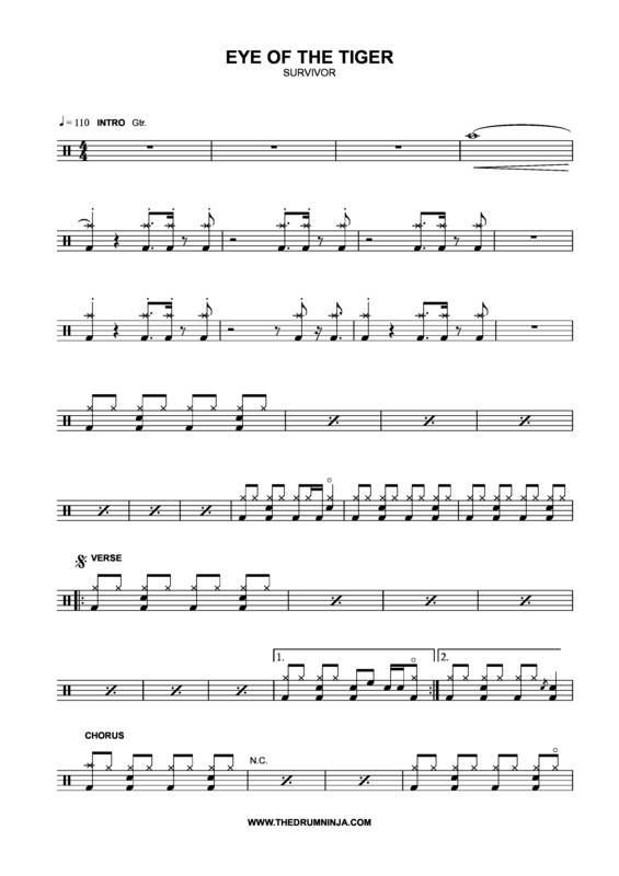 Partitura da música Eye Of The Tiger v.4