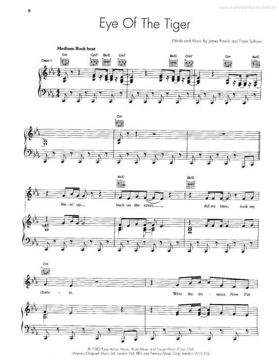 EYE OF THE TIGER Piano Sheet music