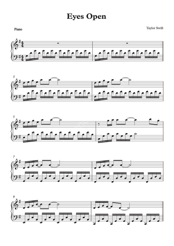 Partitura da música Eyes Open