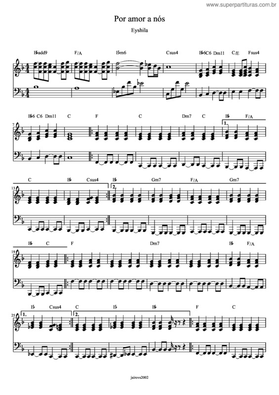 Partitura da música Eyshila – Por Amor A Nós